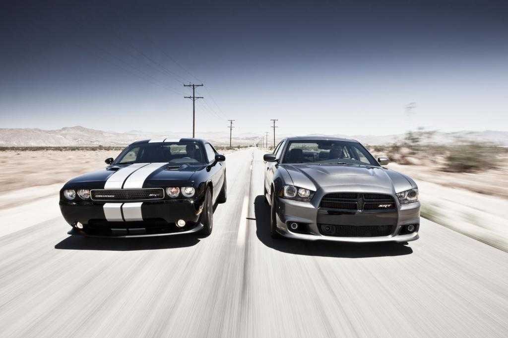2012 Dodge Challenger (left) and 2012 Dodge Charger (right)